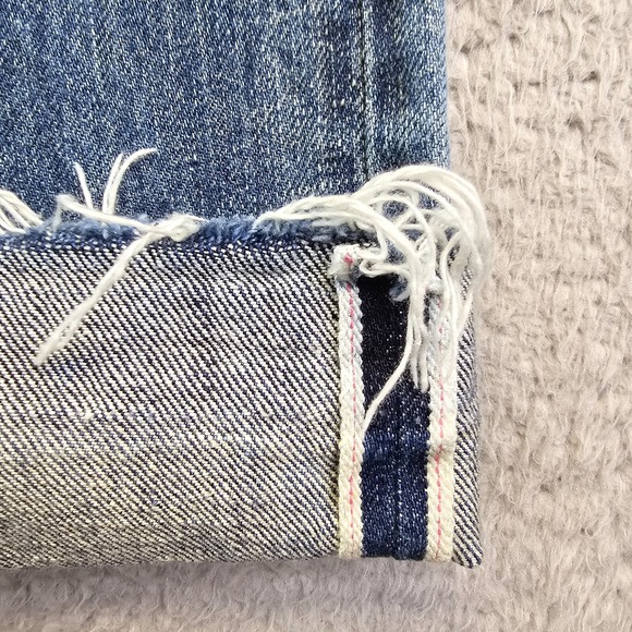 J Crew Point Sur Denim Jeans Womens 29 Selvedge Y2K Grunge Cuffed Distressed - Picture 7 of 16